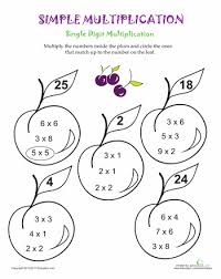 Simple Multiplication Grapes Worksheet Education Com Multiplication Multiplication Worksheets Kids Math Worksheets