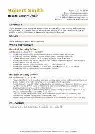 22 security officer objective examples to make a great resume. Hospital Security Officer Resume Samples Qwikresume