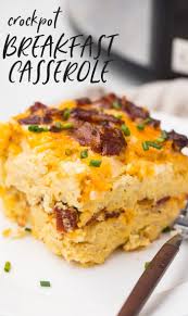 Overnight crock pot breakfast casserole like this recipe? Crockpot Breakfast Casserole 40 Aprons