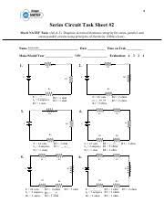 In this v, r, and i in parallel circuits worksheet, students calculate the total current, total voltage, and total resistance. Chapter 3 Natef Series Circuit Task Sheet 2 Pdf 4 Series Circuit Task Sheet 2 Meets Natef Task A6 A 5 Diagnose Electrical Electronic Integrity For Course Hero