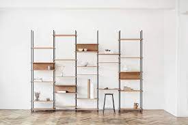 Hover shelving is a shelving system with an asymmetric, yet balanced form. Modular Wooden Shelving Systems Wooden Shelving System