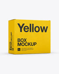 Small White Cardboard Box Mockup 25 Angle Front View Eye Level Shot In Box Mockups On Yellow Images Object Mockups Box Mockup Free Mockup Mockup Psd