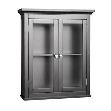 Get 5% in rewards with club o! Dark Espresso Bathroom Wall Cabinet W 2 Glass Doors Adjustable Shelf Black Bathroom Storage Elegant Home Fashions Over Toilet Storage Cabinet