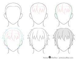 Best male hairstyles anime from anime male hairstyles by crimsoncypher on deviantart. How To Draw Anime Male Hair Step By Step Animeoutline