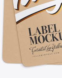 Download Two Kraft Labels Mockup In Stationery Mockups On Yellow Images Object Mockups PSD Mockup Templates