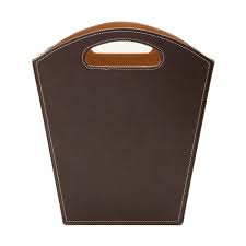 Metal & faux leather magazine holder: Osco Faux Leather Magazine Holder
