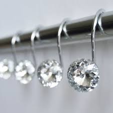Shower Curtain Hooks Rings Clear Highest Quality 1 Etsy Shower Curtain Hooks Bling Bathroom Silver Shower Curtain