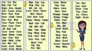 For example, sunset will bring. Rhyming Words Learn 70 Interesting Rhyming Words For Esl Learners Youtube
