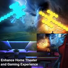 This makes them ideal for any space because they complement other home and office decors to give an aura of elegance and class. Buy Hexagon Lights With Remote Control Smart Led Wall Light Panels Touch Sensitive Rgb Gaming Night Lights Mood Lightning Diy Geometry Splicing Module For Gaming Setup Home Bar Party Decor 10 Pack Online In