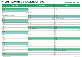 Jahreskalender (1 seite), halbjahreskalender (2 seiten), quartalskalender (4 seiten) oder monatskalender (12 seiten). Kalender 2021 Niedersachsen