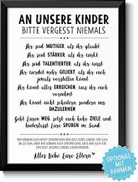 Vergiss Niemals Bild Mit Spruch Rahmen Optional Persönliche