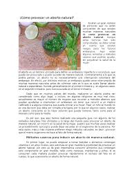 Como Provocar Un Aborto Natural Pdf Aborto Aborto Espontaneo
