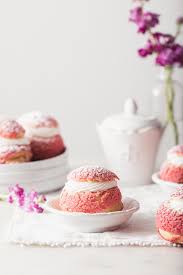 Raspberry Rose Choux Bun Recipe Style Sweet Delicious Christmas Desserts Choux Buns How Sweet Eats