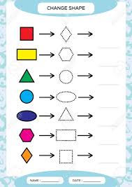 Shapes worksheets providing practice in tracing and drawing simple 2d shapes for preschool and kindergarten students. Change Color Colorful Shapes Learning Basic Shapes Color Royalty Free Cliparts Vectors And Stock Illustration Image 114136623