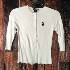 Playboy Sweaters Vintage White Playboy Snap Front Cardigan Sxs Poshmark