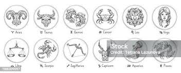 Burç Skeç Yengeç Akrep Ve Balık El Çizilmiş Toros Başak Ve Oğlak Koç Aslan Ve Yay İkizler Terazi Ve Kova Burç Vektör Çizimleri Stok Vektör Sanatı & Astroloji'nin Daha Fazla Görseli -