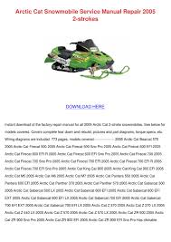Arctic Cat Snowmobile Service Manual Repair 2 By Karey
