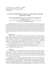 Universitatea rom?na de ?tiin?e ?i arte gheorghe cristea. Pdf Plantago Sempervirens Crantz A New Species For The Romanian Flora