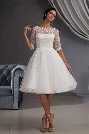 Winey Bridal Short Tulle Half Sleeve High Neck Wave Point Wedding Dresses Clothi Knee Length Wedding Dress Short Wedding Dress Lace Wedding Dress With Sleeves