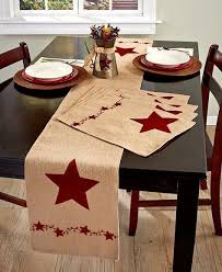 Accent Your Home In Country Style With This Country Star Tabletop Decor The Lined Table Ru Farmhouse Table Runners Table Runner And Placemats Christmas Runner