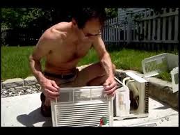 If your air conditioner smells musty, you're probably trying to get to the bottom of the problem and figure out what you can do to fix it. Window Ac Air Conditioner Maintenance Mold Mildew Smell Breathing Problems Youtube