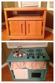 Diy Play Kitchen Made From An Old Nightstand Diy Play Kitchen Diy Kids Kitchen Kids Play Kitchen