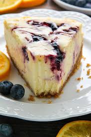 Lemon Blueberry Swirl Cheesecake Baker By Nature Recipe Blueberry Cheesecake Recipe Lemon Blueberry Cheesecake Desserts