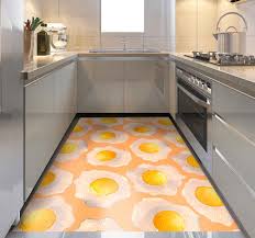 Large vinyl kitchen floor tiles. Sunny Side Up Egg Kitchen Floor Tiles Tenstickers