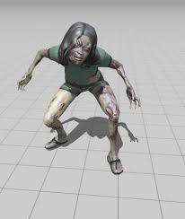 Zombie Woman Rigged 3d Model Zombie 3d Model Model