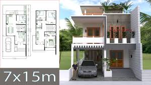 Best architectural and interior design works around the world. Home Design Plan 7x15m With 4 Bedrooms Youtube