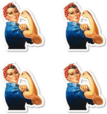 Rosie The Riveter Sticker USA Stickers (4 Pack) - Laptop Stickers - 2.5  Inches Vinyl Decal - Laptop, Phone, Tablet Vinyl Decal Sticker S214464-P-4