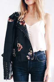Jetzt bis zu 50% auf weitere sommer looks. Floral Embroidered Leather Jacket Styled By Dani Of Shikshin Com Embroidered Leather Jacket Leather Jacket Style Fashion