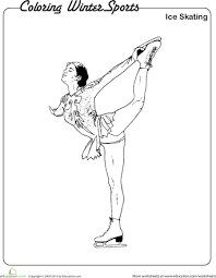 Coloring Winter Sports Ice Skating Worksheet Education Com Winter Sports Winter Sports Crafts Winter Sports Preschool