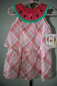Youngland Watermelon Dress Girls Size 3t Pink Plaid Ruffle