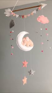 Elephant Mobile Decoration Handmade Felt Decor Baby Kids Mobile Diy Sewing Craft Diy Baby Mobile Baby Mobile Felt Elephant Baby Mobile