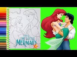 Why does ariel love the land? Coloring Disney Princess Ariel And Prince Eric Coloring Pages For Kids Youtube