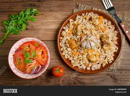 Mejadra is an ancient dish that is hugely popular throughout the arab world. Rice Pilaf Meat Image Photo Free Trial Bigstock