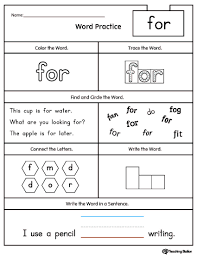 These reading books rhyming words aim to prepare kids to make predictions when they read, notice and work with the sounds within words which is another important reading skill. High Frequency Word For Printable Worksheet Kindergarten Worksheets Sight Words Sight Words Kindergarten Sight Word Worksheets