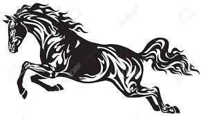 Black And White Mustang Logo Clipart Jumping Horse Stallion Side View Black And White Tribal Tattoo Horse Silhouette Stallion Tattoo Horses