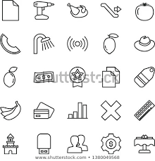 Thin Line Vector Icon Set Clean Stock Image Download Now