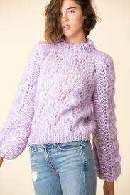 Ganni Julliard Mohair Sweater Lilac Garmentory
