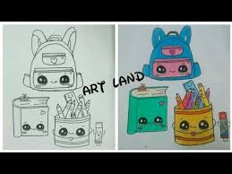 رسم حقيبة مدرسيه ودفتر والوان كيوت وسهل للأطفال رسم شنطة مدرسيه school bag book drawing youtube easy drawings art drawings