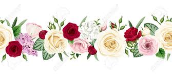 Select from premium flower border of the highest quality. Vector Horizontal Seamless Border With Red Pink And White Roses Royalty Free Cliparts Vectors And Stock Illustration Image 152061167