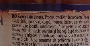 Zacusca cu vinete si ardei copti (capia sau gogosari), cu ceapa si bulion de rosii. Casa Sibiana Zacusca De Vinete 280 G