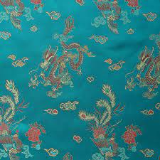 Chinese Oriental Gold Dragon Embroidered Brocade Silky Satin Dress Fabric Satin Dress Fabric Gold Dragon Brocade