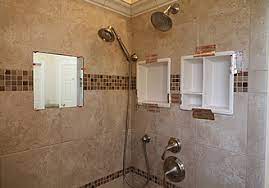 We've always used the prefabricated shower niche inserts from the brand, tile redi. Shower Shelf Shampoo Niche Recessed Showering Shelves Niches