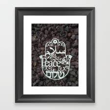 Get it as soon as wed, mar 17. Hamsa Paper Cut Peace In 3 Languages Hebrew Arabic And English Wall Decor Framed Art Print By Lilachvi Society6