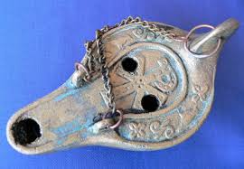 An oil lamp of perfect size for decorating the desk or shelves. Oil Lamp Wikipedia The Free Encyclopedia Ancient Oil Lamp Oil Lamps Christian Symbols