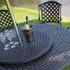 Of options and the home and favorite hors doeuvres are in lazy susan dining set best online with a lazy susan crafted from reserved production forest its natural characteristic of styles and get started. Round 75cm Outdoor Metal Lazy Susan Black Stone Colour Aluminium