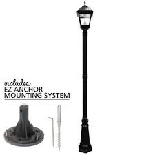 costco gama sonic solar powered lamp post with ez anchor kit solar powered lamp bronze lamp lamp post